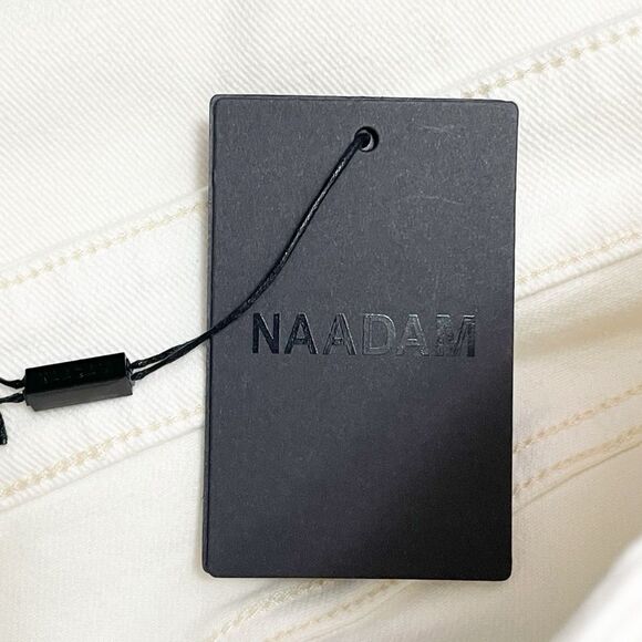 NWT NAADAM Soft Denim Wide Leg Jeans Size 14 Milk White High Rise Stretch Twill - Picture 11 of 16